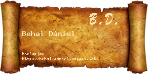 Behal Dániel névjegykártya
